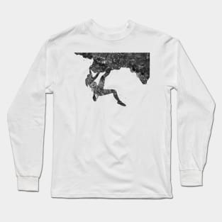 Climber girl black and white Long Sleeve T-Shirt